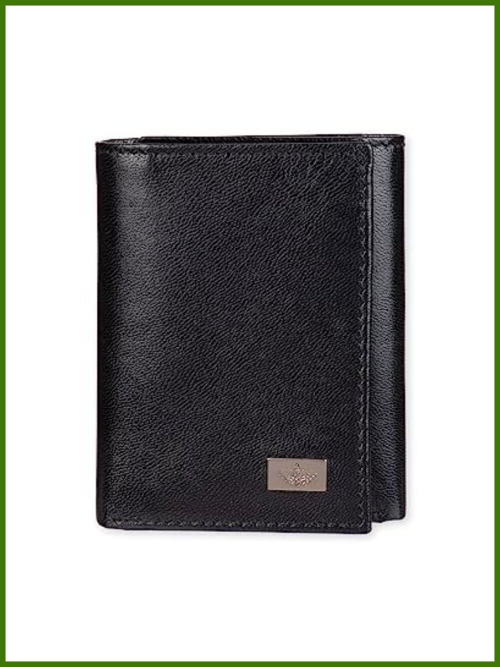 Men's RFID Trifold Wallet Leather 9 Card Slots Slim Profile ID Window Extra